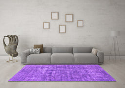 Machine Washable Abstract Purple Modern Area Rugs in a Living Room, wshabs1766pur