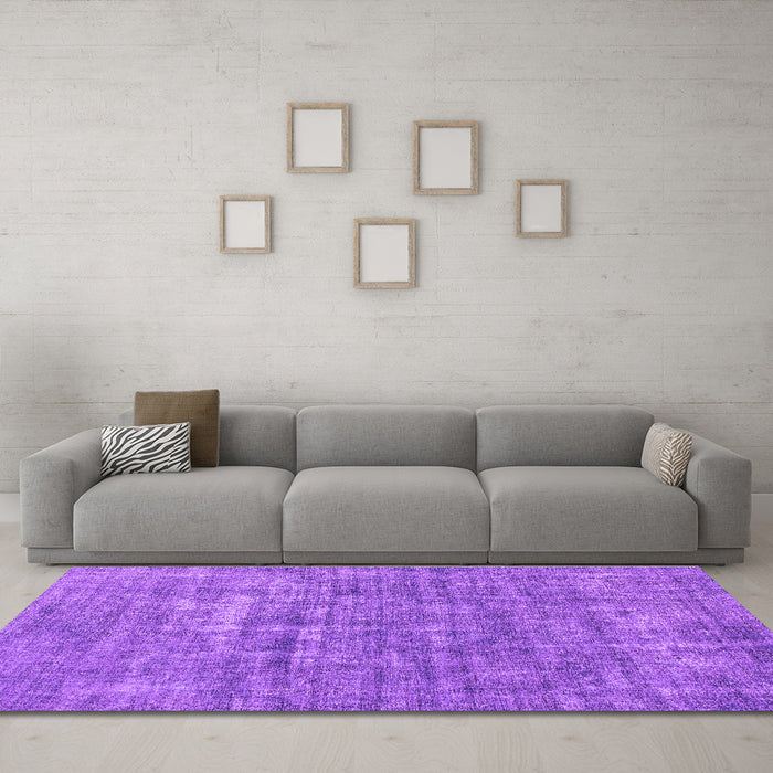 Machine Washable Abstract Purple Modern Area Rugs in a Living Room, wshabs1766pur