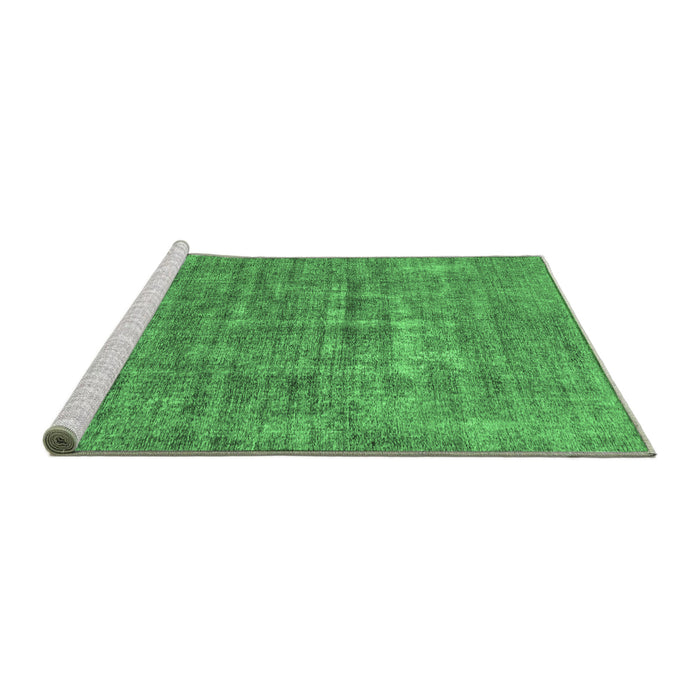 Sideview of Machine Washable Abstract Emerald Green Modern Area Rugs, wshabs1766emgrn