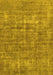 Machine Washable Abstract Yellow Modern Rug, wshabs1766yw