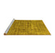 Sideview of Machine Washable Abstract Yellow Modern Rug, wshabs1766yw