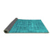 Sideview of Abstract Turquoise Modern Rug, abs1766turq