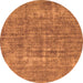 Round Abstract Orange Modern Rug, abs1766org