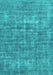 Machine Washable Abstract Turquoise Modern Area Rugs, wshabs1766turq