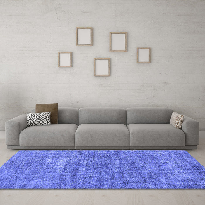 Machine Washable Abstract Blue Modern Rug in a Living Room, wshabs1766blu