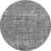 Round Abstract Gray Modern Rug, abs1766gry