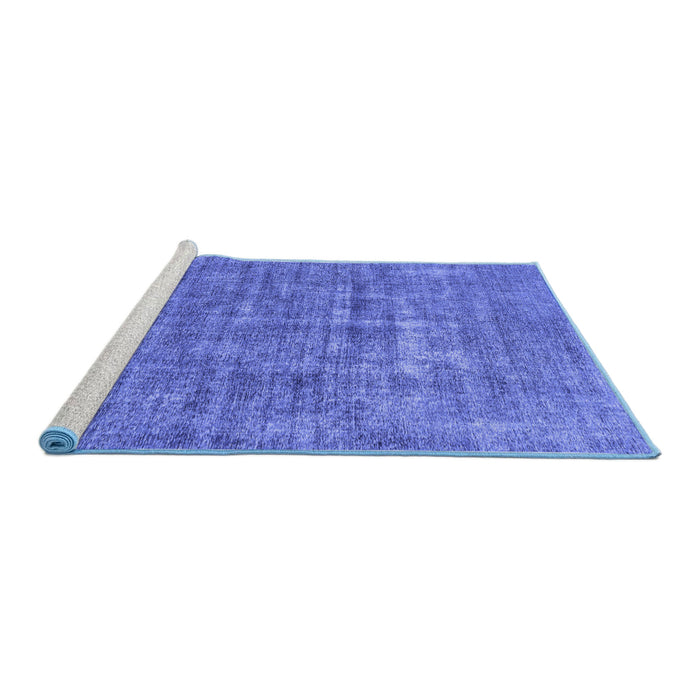 Sideview of Machine Washable Abstract Blue Modern Rug, wshabs1766blu