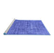 Sideview of Machine Washable Abstract Blue Modern Rug, wshabs1766blu