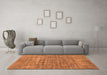 Machine Washable Abstract Orange Modern Area Rugs in a Living Room, wshabs1766org