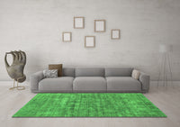 Machine Washable Abstract Green Modern Rug, wshabs1766grn