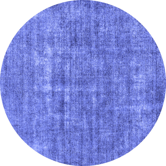 Round Abstract Blue Modern Rug, abs1766blu