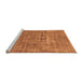 Sideview of Machine Washable Abstract Orange Modern Area Rugs, wshabs1766org