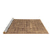 Sideview of Machine Washable Abstract Brown Modern Rug, wshabs1766brn