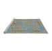 Sideview of Machine Washable Abstract Khaki Green Rug, wshabs1767