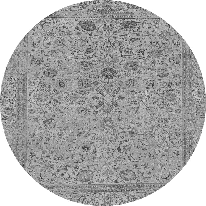 Round Machine Washable Abstract Gray Modern Rug, wshabs1767gry