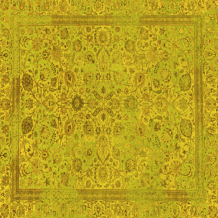 Square Abstract Yellow Modern Rug, abs1767yw