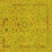 Square Abstract Yellow Modern Rug, abs1767yw