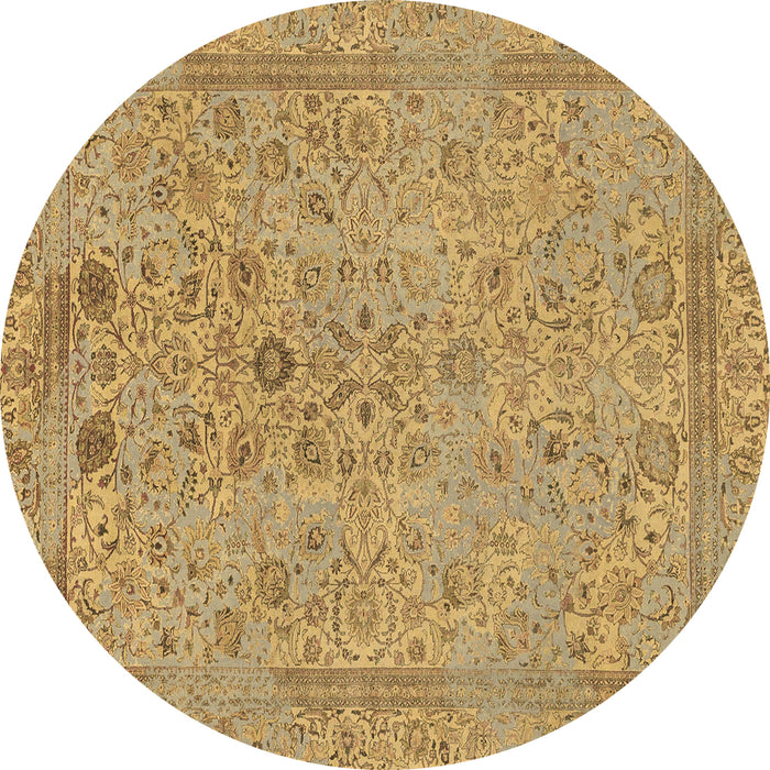 Round Abstract Brown Modern Rug, abs1767brn