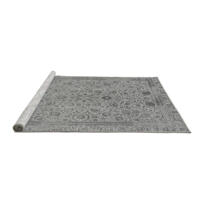 Sideview of Machine Washable Abstract Gray Modern Rug, wshabs1767gry