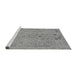 Sideview of Machine Washable Abstract Gray Modern Rug, wshabs1767gry