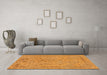 Machine Washable Abstract Orange Modern Area Rugs in a Living Room, wshabs1767org