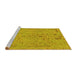 Sideview of Machine Washable Abstract Yellow Modern Rug, wshabs1767yw