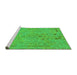 Sideview of Machine Washable Abstract Green Modern Area Rugs, wshabs1767grn