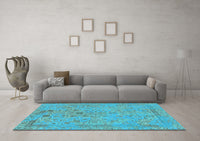 Machine Washable Abstract Light Blue Modern Rug, wshabs1767lblu