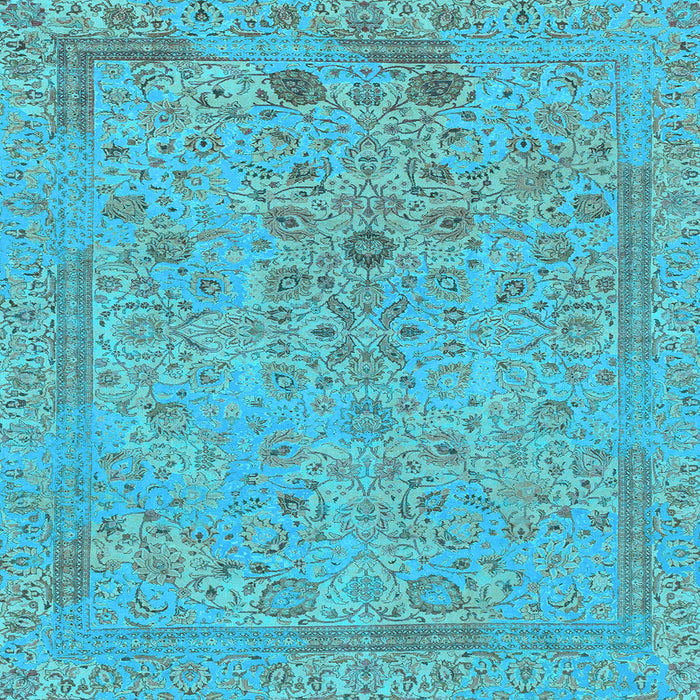 Square Machine Washable Abstract Light Blue Modern Rug, wshabs1767lblu