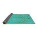 Sideview of Abstract Turquoise Modern Rug, abs1767turq