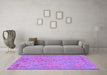 Machine Washable Abstract Purple Modern Area Rugs in a Living Room, wshabs1767pur