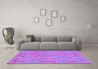 Machine Washable Abstract Purple Modern Rug, wshabs1767pur