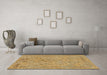 Machine Washable Abstract Brown Modern Rug in a Living Room,, wshabs1767brn