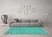 Machine Washable Abstract Turquoise Modern Area Rugs in a Living Room,, wshabs1767turq