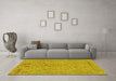 Machine Washable Abstract Yellow Modern Rug in a Living Room, wshabs1767yw