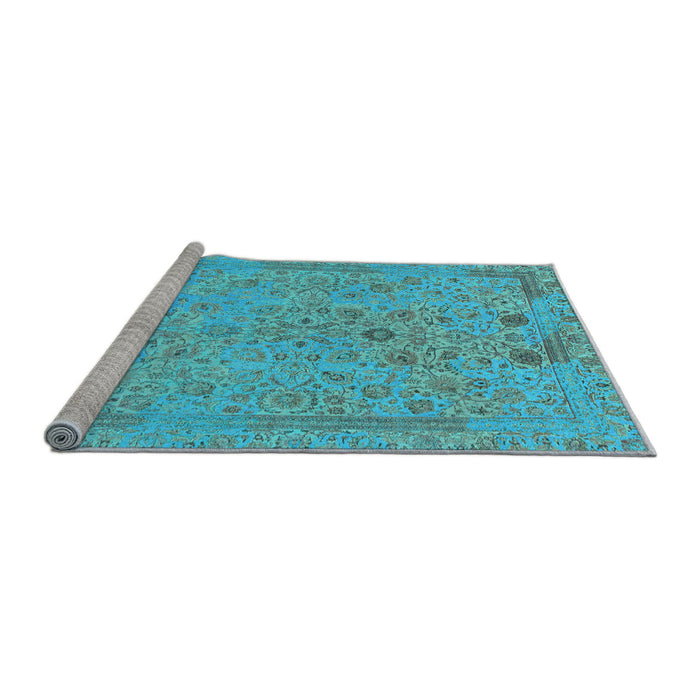 Sideview of Machine Washable Abstract Light Blue Modern Rug, wshabs1767lblu