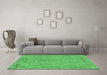 Machine Washable Abstract Emerald Green Modern Area Rugs in a Living Room,, wshabs1767emgrn