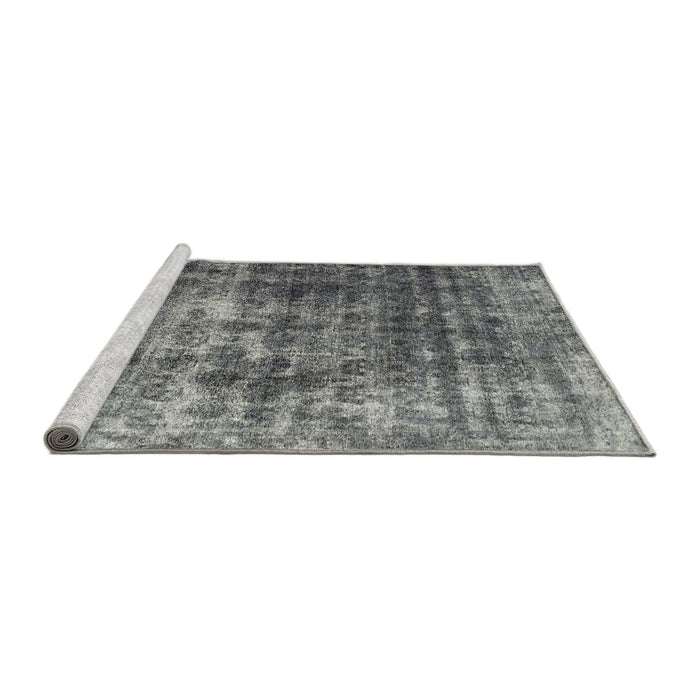 Sideview of Machine Washable Abstract Dark Gray Rug, wshabs1768