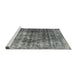 Sideview of Machine Washable Abstract Dark Gray Rug, wshabs1768