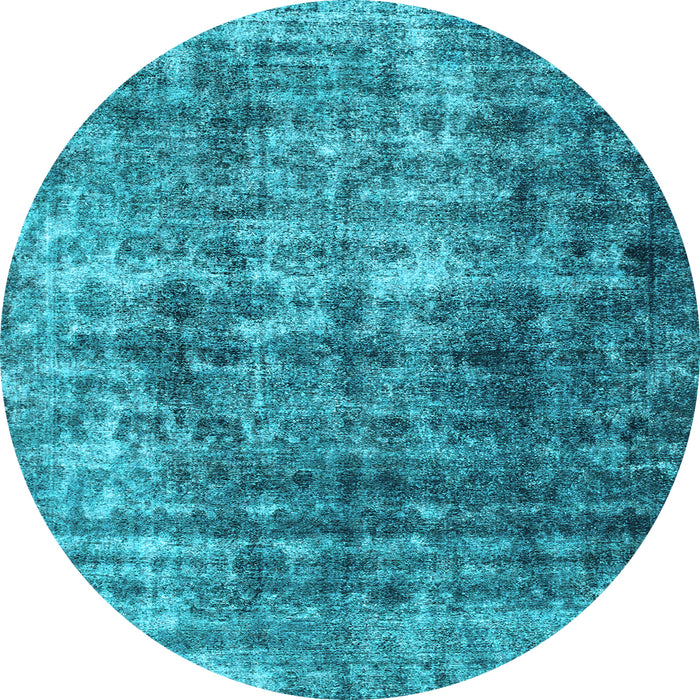 Round Persian Light Blue Bohemian Rug, abs1768lblu