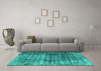 Machine Washable Persian Turquoise Bohemian Rug, wshabs1768turq