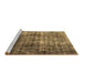 Sideview of Machine Washable Persian Brown Bohemian Rug, wshabs1768brn