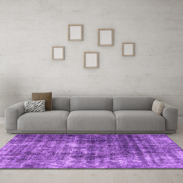 Machine Washable Persian Purple Bohemian Area Rugs in a Living Room, wshabs1768pur