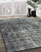 Abstract Dark Gray Persian Rug in Family Room, abs1768