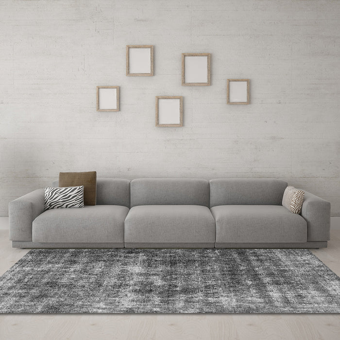 Machine Washable Persian Gray Bohemian Rug in a Living Room,, wshabs1768gry