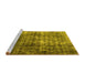 Sideview of Machine Washable Persian Yellow Bohemian Rug, wshabs1768yw