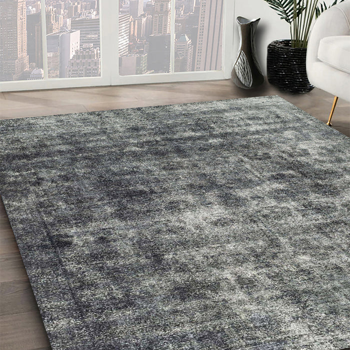 Machine Washable Abstract Dark Gray Rug in a Family Room, wshabs1768