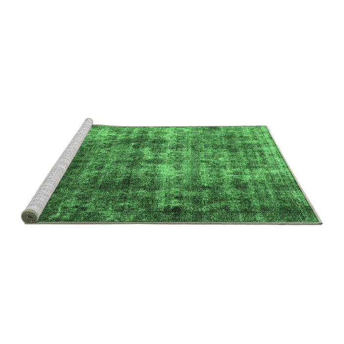 Sideview of Machine Washable Persian Emerald Green Bohemian Area Rugs, wshabs1768emgrn