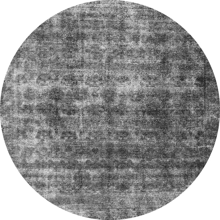 Round Machine Washable Persian Gray Bohemian Rug, wshabs1768gry