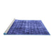 Sideview of Machine Washable Persian Blue Bohemian Rug, wshabs1768blu